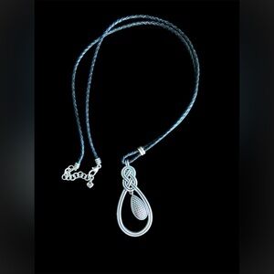 Brighton Silver and Black Teardrop Necklace